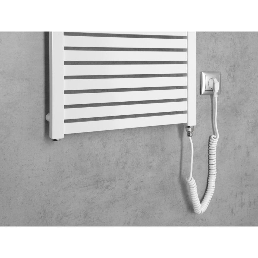 Aqualine - Kylpyhuoneen sähköinen pyyhekuivain TONDI-E 500W 133x45 cm valkoinen