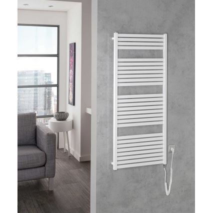 Aqualine - Kylpyhuoneen sähköinen pyyhekuivain TONDI-E 600 W 133 x 60 cm, valkoinen