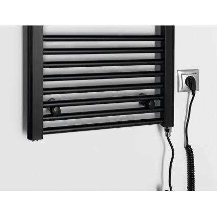 Aqualine - Kylpyhuoneen sähköinen radiaattori DIRECT-E 300W 96x45 cm mattamusta