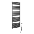 Aqualine - Kylpyhuoneen sähköinen radiaattori TONDI-E 800W 169x60 cm mattamusta