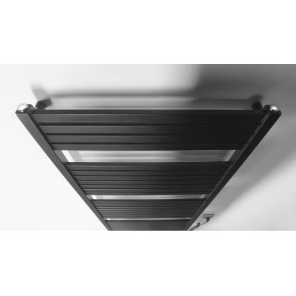Aqualine - Kylpyhuoneen sähköinen radiaattori TONDI-E 800W 169x60 cm mattamusta