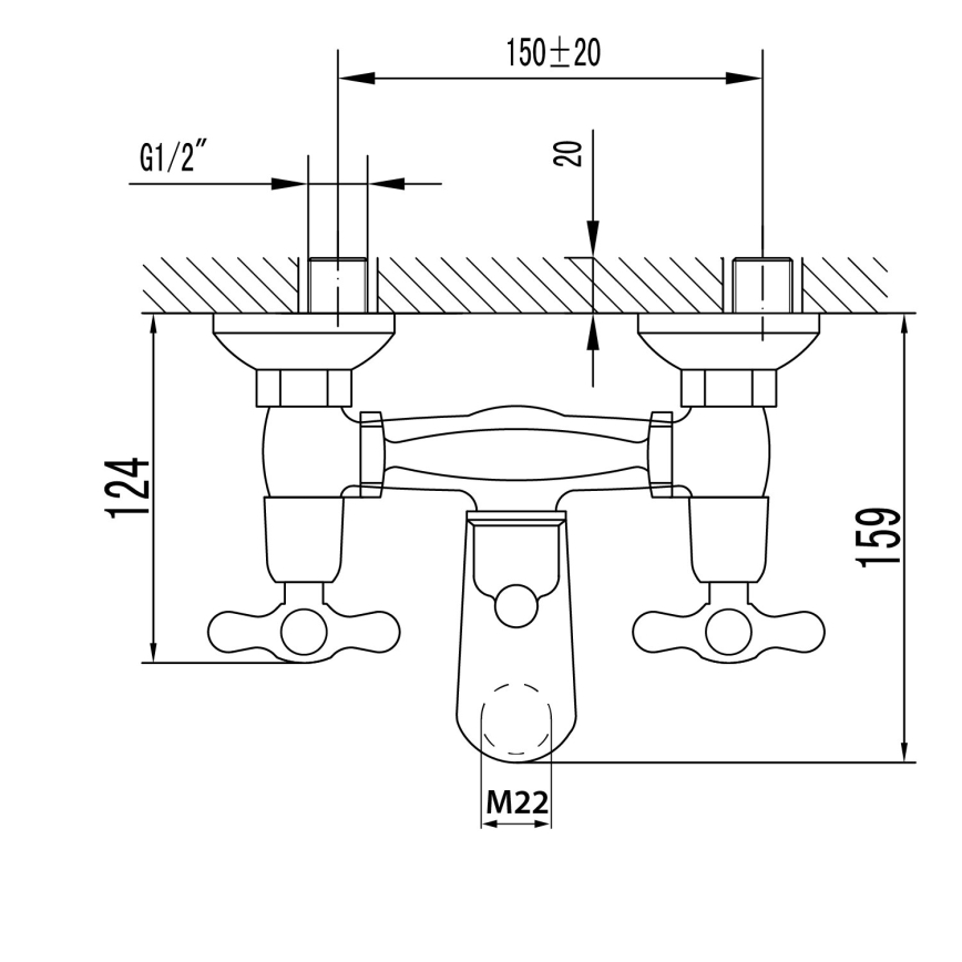 Aqualine - Kylpysetti VICTORIA kiiltävä kromi