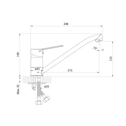 Aqualine - Pesualtaan hana SINTRA kiiltävä kromi