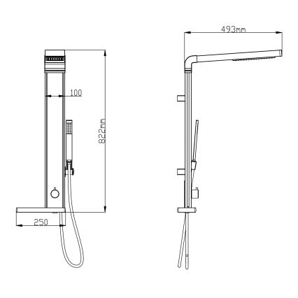 Aqualine - ROME-suihkusetti, kiiltävä kromi