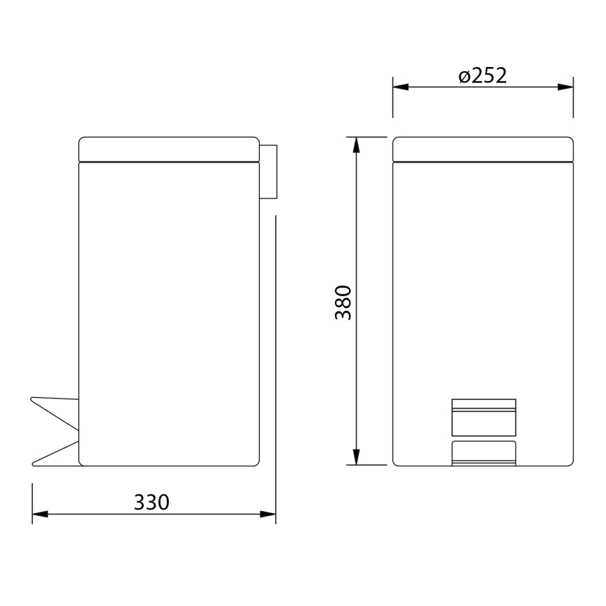Aqualine - Roska-astia SIMPLE LINE 12 l kiillotettu ruostumaton