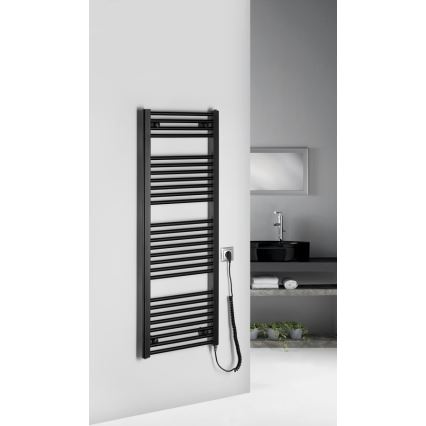 Aqualine - Sähköinen kylpyhuonepatteri DIRECT-E 400W 132x45 cm mattamusta