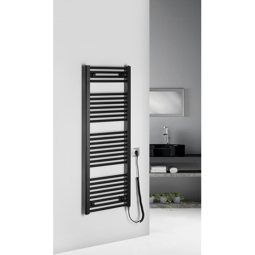 Aqualine - Sähköinen kylpyhuonepatteri DIRECT-E 400W 132x45 cm mattamusta