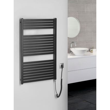 Aqualine - Sähköinen pyyhekuivain TONDI-E 400 W 97 x 60 cm mattamusta