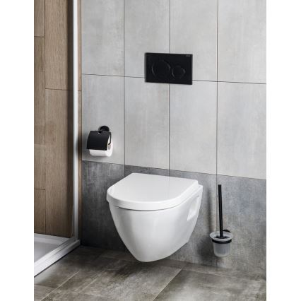 Aqualine - Seinään kiinnitettävä WC-harja SAMBA maitolasia/matamusta