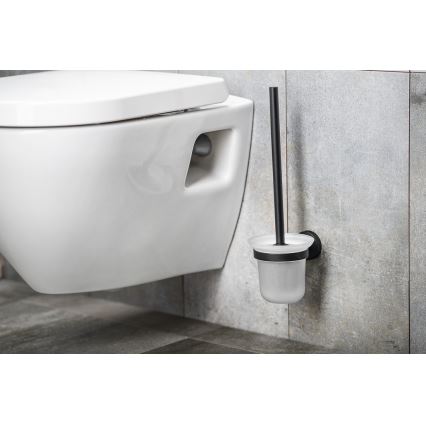 Aqualine - Seinään kiinnitettävä WC-harja SAMBA maitolasia/matamusta