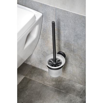 Aqualine - Seinään kiinnitettävä WC-harja SAMBA maitolasia/matamusta