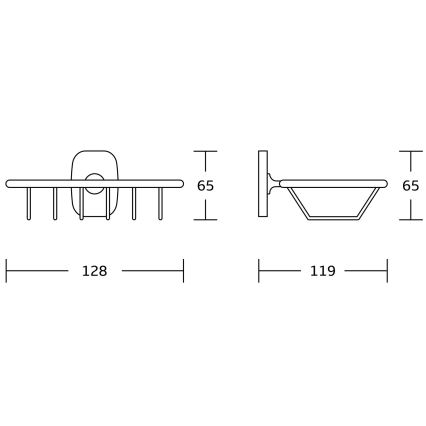 Aqualine - Seinään kiinnitettävä saippuakuppi RUMBA kiiltävä kromi