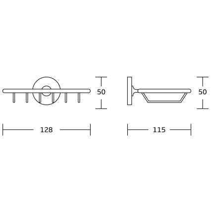 Aqualine - Seinään kiinnitettävä saippuakuppi SAMBA kiiltävä kromi