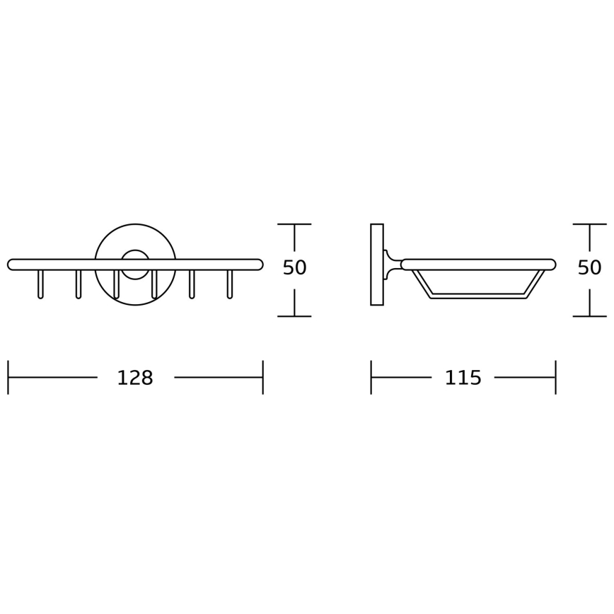 Aqualine - Seinään kiinnitettävä saippuakuppi SAMBA kiiltävä kromi