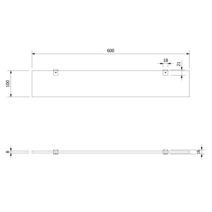 Aqualine - Seinähylly SAMBA 60 cm