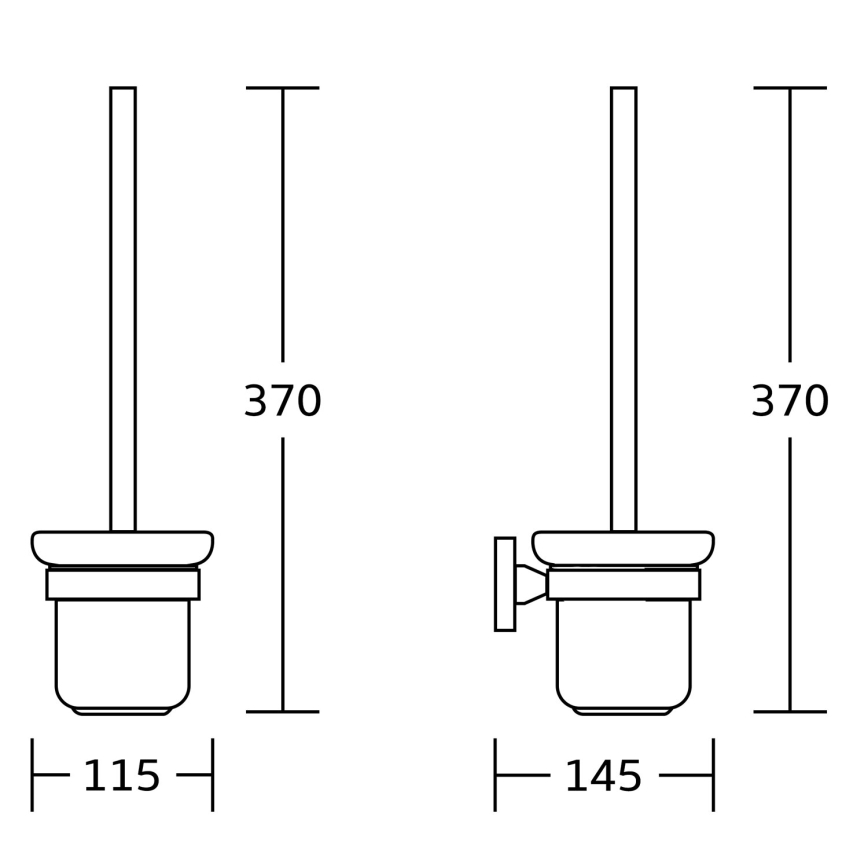 Aqualine - Seinälle kiinnitettävä wc-harja SAMBA maitomainen lasi/kiiltävä kromi