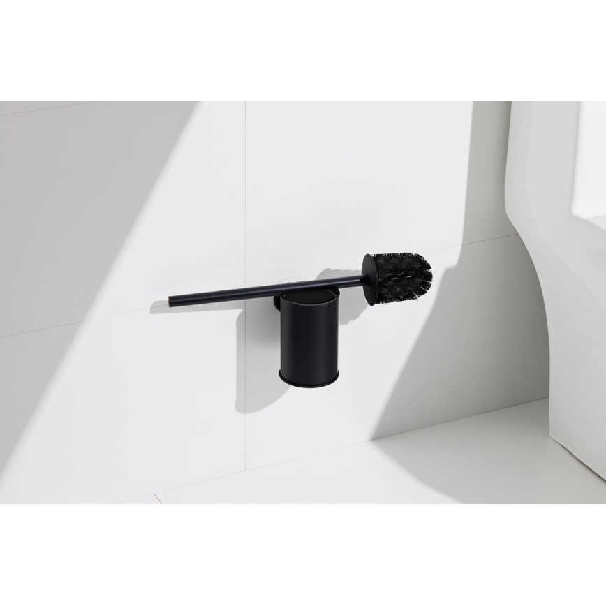 Aqualine - Seinälle kiinnitettävä wc-harja SAMBA musta