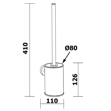 Aqualine - Seinälle kiinnitettävä wc-harja SAMBA musta