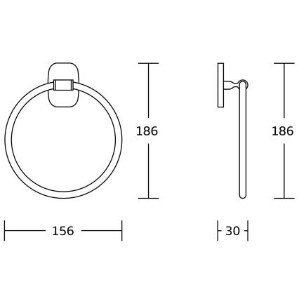 Aqualine - Seinäpyyhepidike RUMBA halkaisija 15,6 cm kiiltävä kromi