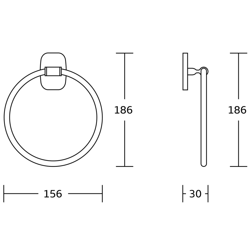 Aqualine - Seinäpyyhepidike RUMBA halkaisija 15,6 cm kiiltävä kromi
