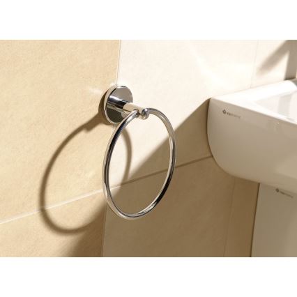 Aqualine - Seinäpyyhepidike SAMBA halkaisija 15,5 cm kiiltävä kromi