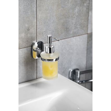 Aqualine - Seinäsaippuanannostelija RUMBA 160 mm maitomainen lasi/kiiltävä kromi