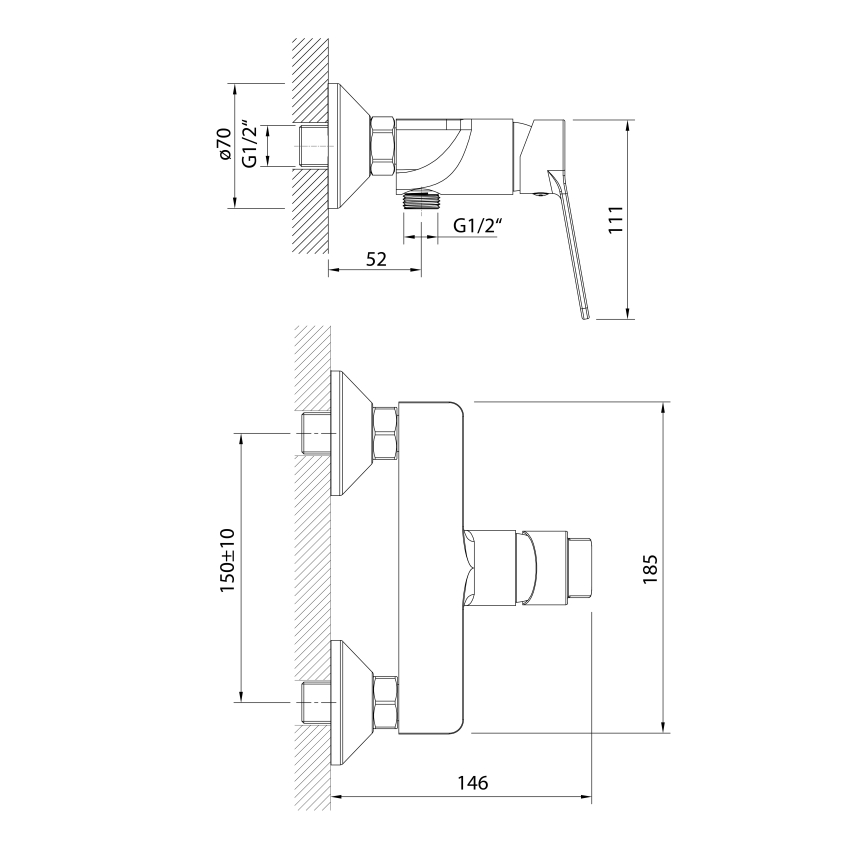 Aqualine - Suihkuhana SINTRA kiiltävä kromi
