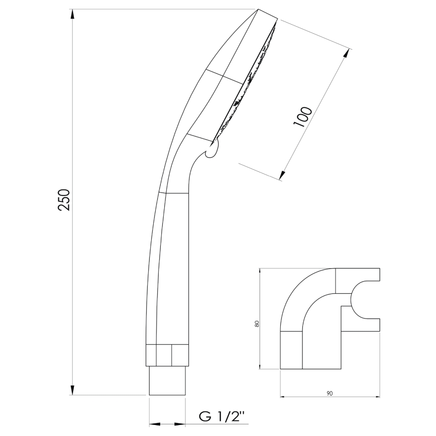 Aqualine - Suihkusetti ERICA kiiltävä kromi