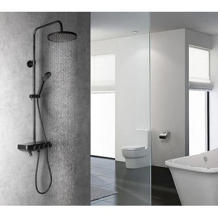 Aqualine - Suihkusetti hanalla ja ylimääräinen minihana FARRAO matta musta