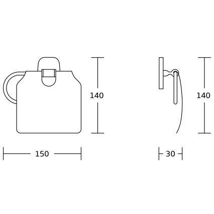 Aqualine - WC-paperin pidike kannella RUMBA kiiltävä kromi