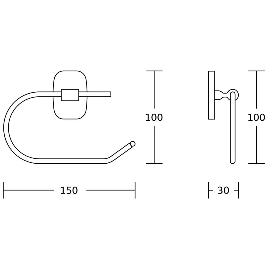 Aqualine - WC-paperin pidike RUMBA kiiltävä kromi