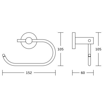 Aqualine - WC-paperin pidike SAMBA kiiltävä kromi