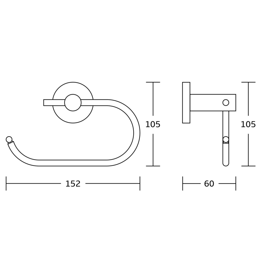 Aqualine - WC-paperin pidike SAMBA musta