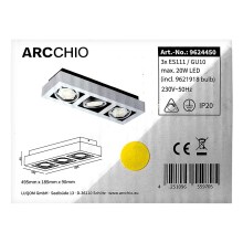 Arcchio - LED-kattovalaisin RONKA 3xGU10/11,5W/230V