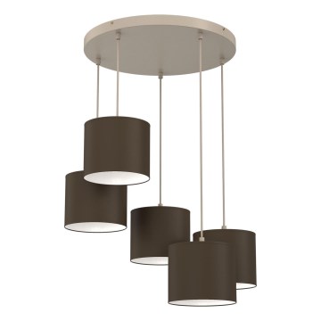 ARDEN-riippuvalaisin johdolla 5xE27/15W/230V beige/ruskea