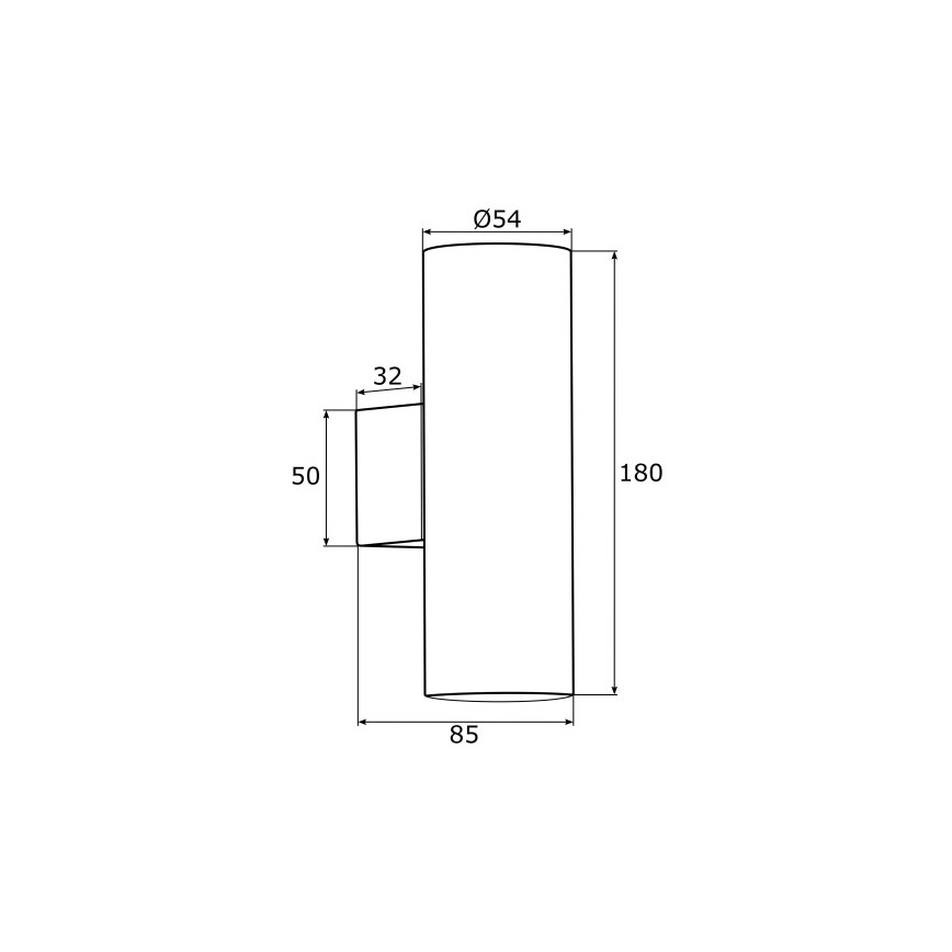 Argon 0909 - Seinävalaisin MITOS 2xGU10/5W/230V musta