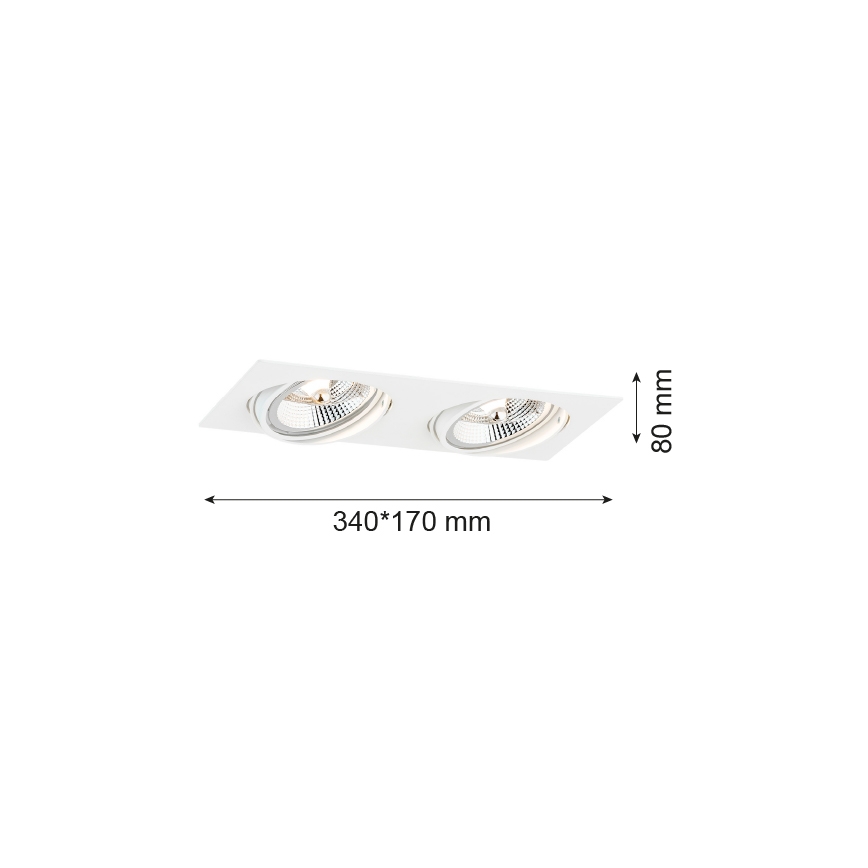Argon 1046 - Upotettava valo OLIMP 2xGU10-AR111/12W/230V valkoinen