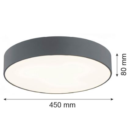 Argon 1187 - Kattovalo DARLING 3xE27/15W/230V d. 45 cm harmaa