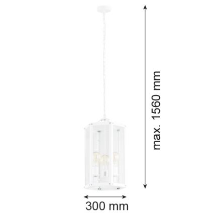 Argon 1251 - Riippuvalaisin BODRUM 3xE27/15W/230V valkoinen