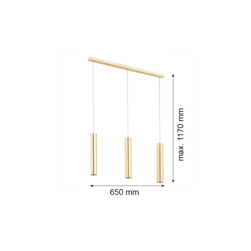 Argon 1443 - Kattokruunu johdossa GOMERA 3xGU10/5W/230V messinki