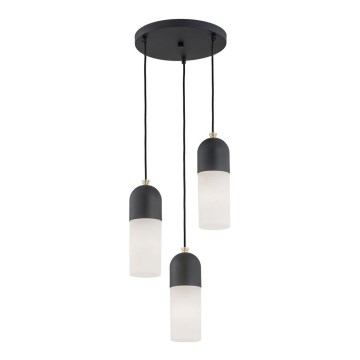 Argon 1467 - Kattokruunu johdossa BURGOS 3xE27/15W/230V musta