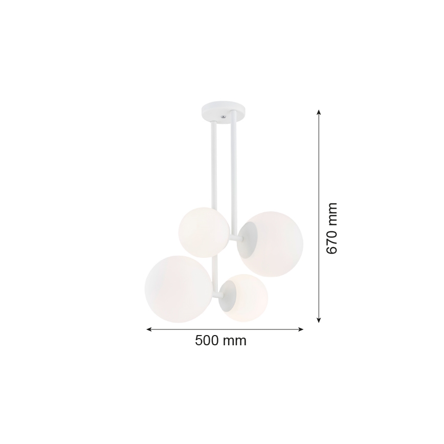 Argon 1644 - Kattokruunu tangossa ASPEN 4xE27/15W/230V valkoinen