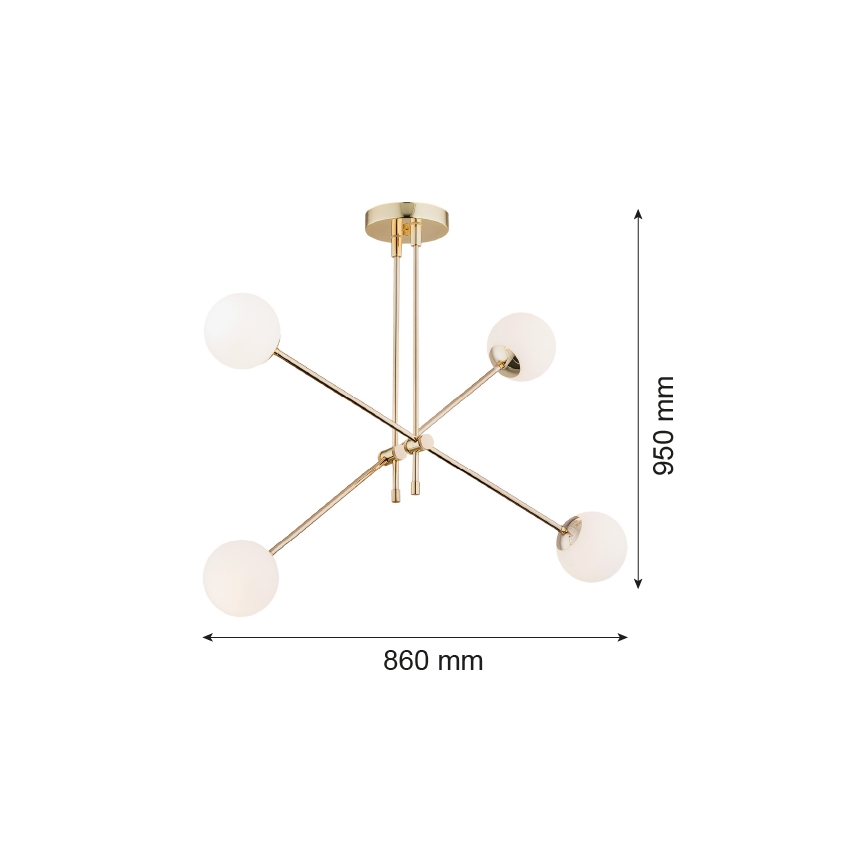 Argon 1695 - Riippukattokruunu ABSTRACT 4xE14/7W/230V messinki