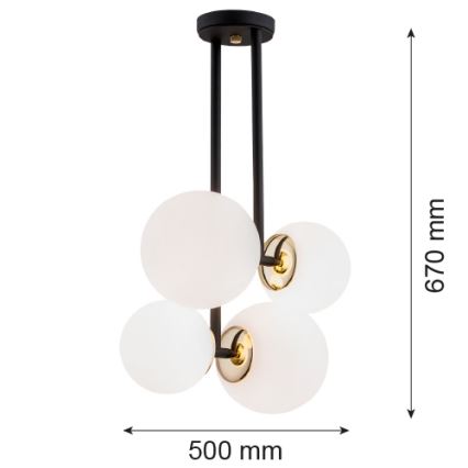Argon 1739 - Kattokruunu tangossa MORITZ 4xE27/15W/230V