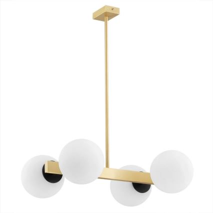 Argon 1767 - Kattovalaisin FREEMONT 4xE27/15W/230V kulta/valkoinen/musta