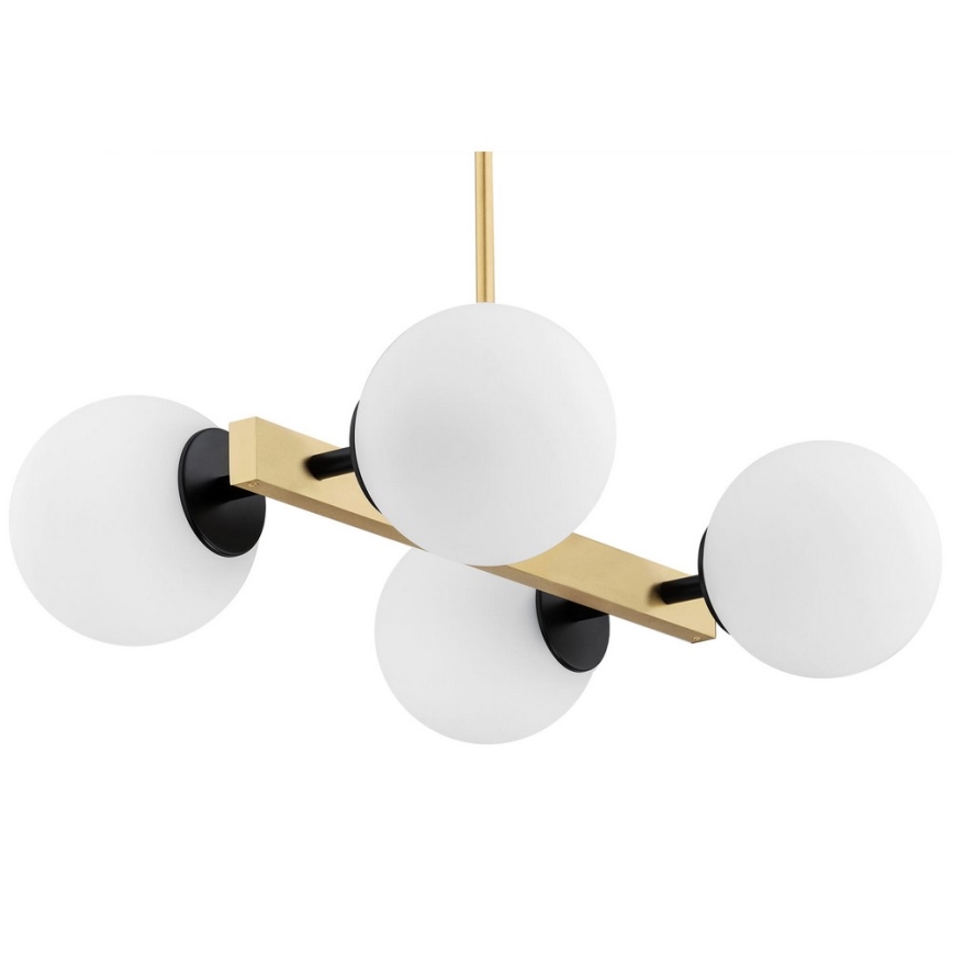 Argon 1767 - Kattovalaisin FREEMONT 4xE27/15W/230V kulta/valkoinen/musta