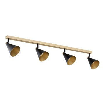 Argon 1805 - Kohdevalo LUCINDA 4xE14/7W/230V musta/kulta