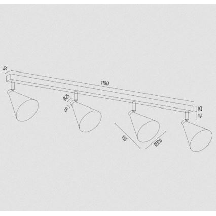 Argon 1807 - Kohdevalo LUCINDA 4xE14/7W/230V kulta