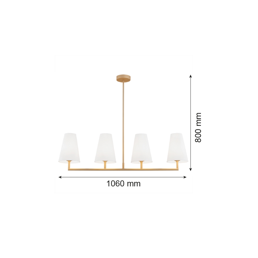 Argon 1828 - Riippukattokruunu SAFIANO 4xE27/15W/230V kulta
