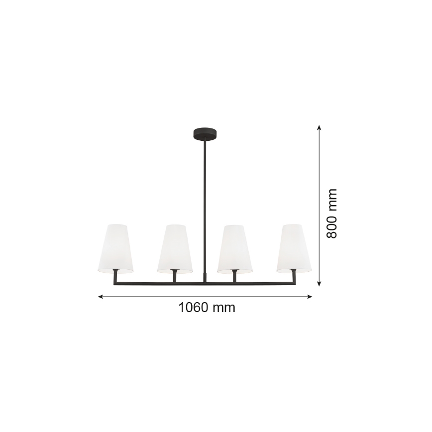 Argon 1831 - Riippukattokruunu SAFIANO 4xE27/15W/230V musta